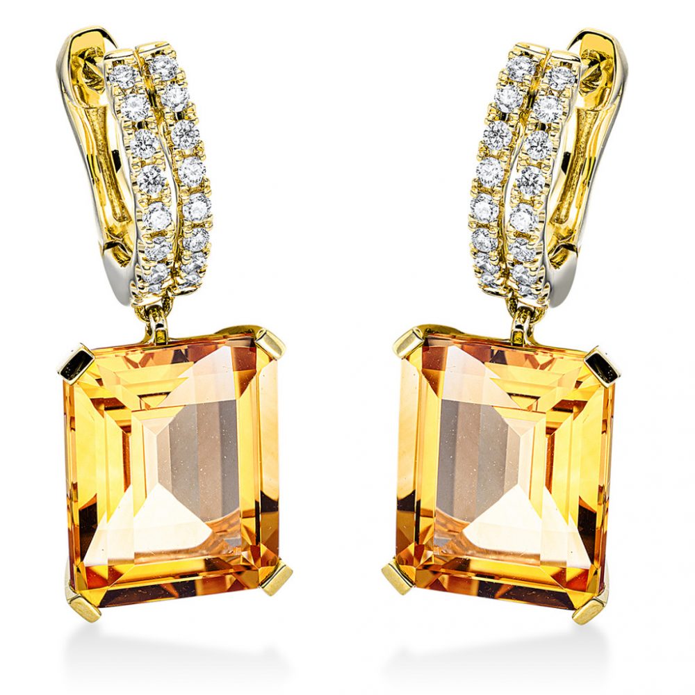 Yellowgold Citrine Earrings