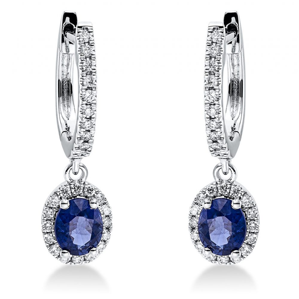 Whitegold Sapphire Earrings