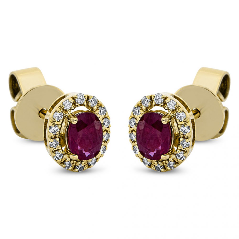 Yellowgold Ruby Earrings