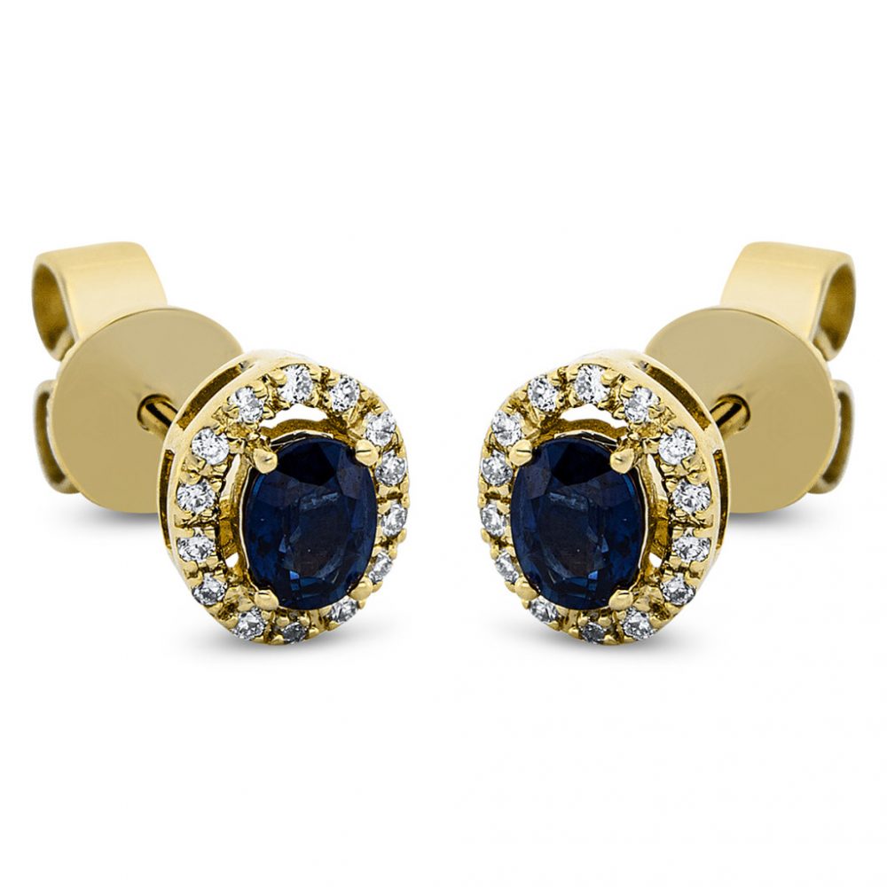 Yellowgold Sapphire Earrings