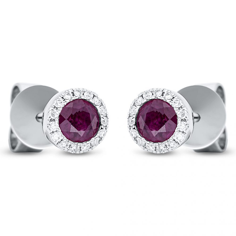 Whitegold Ruby Earrings