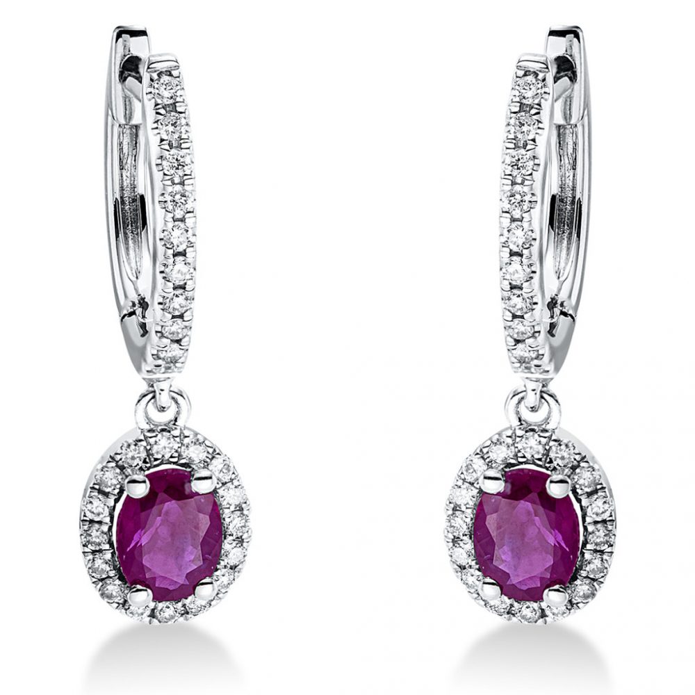 Whitegold Ruby Earrings