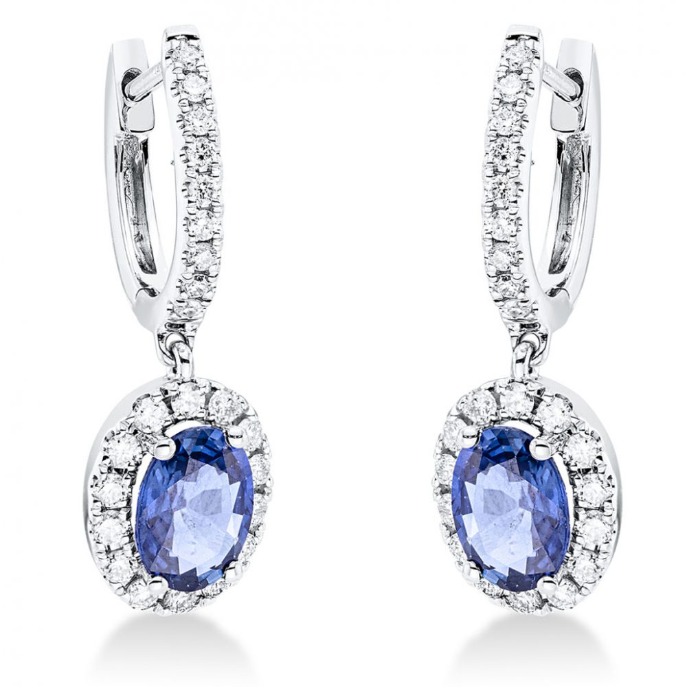 Whitegold Sapphire Earrings