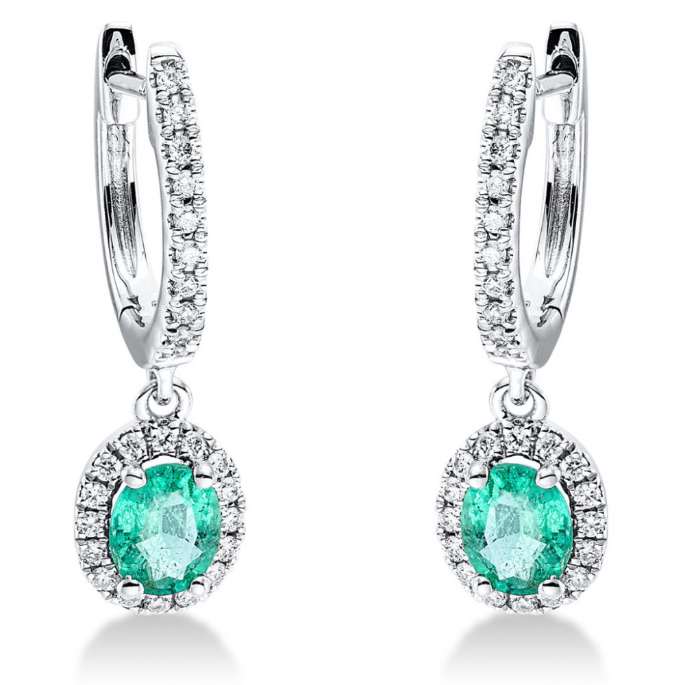 Whitegold Emerald Earrings