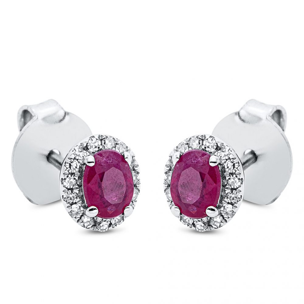 Whitegold Ruby Earrings