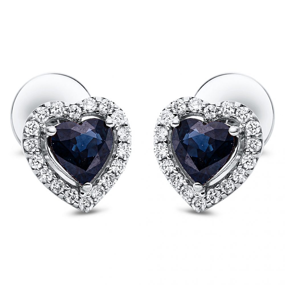 Whitegold Sapphire Earrings