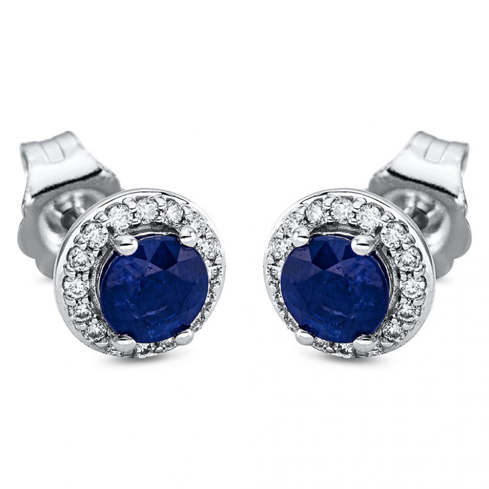 Whitegold Sapphire Earrings