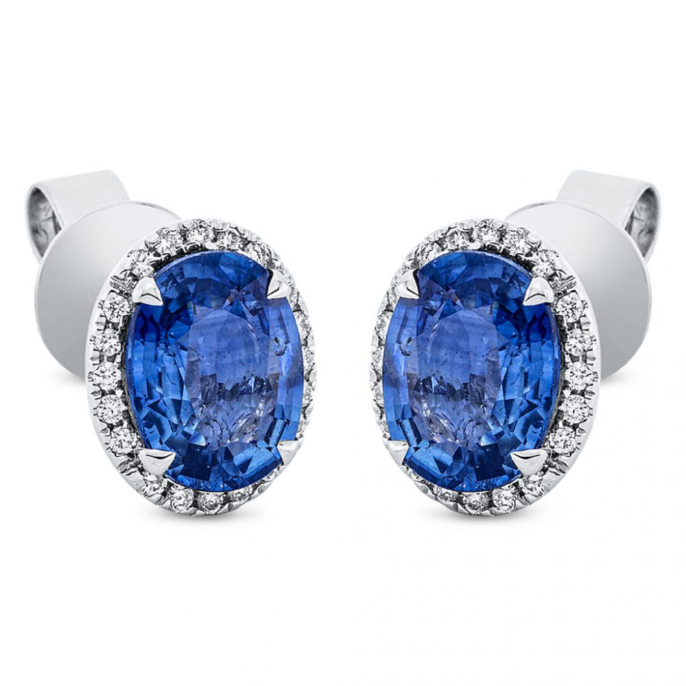 Whitegold Sapphire Earrings