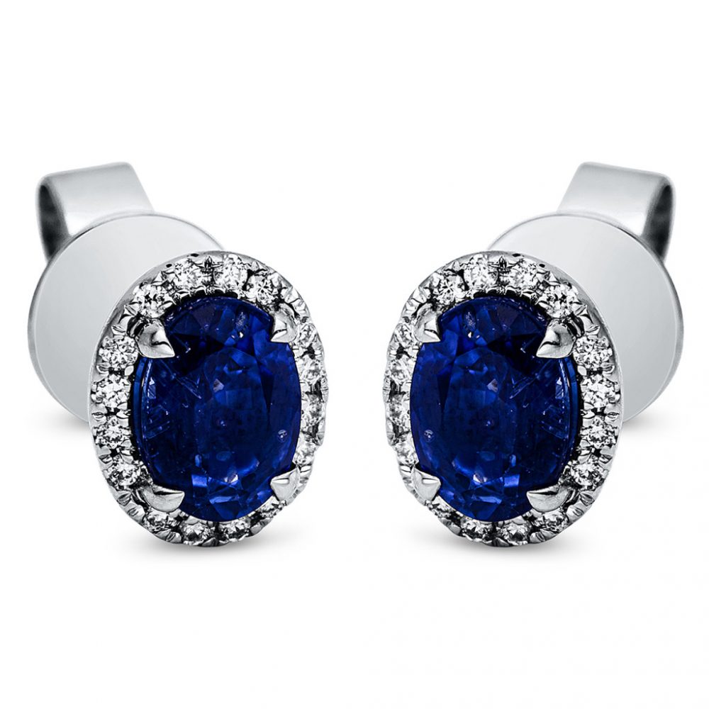 Whitegold Sapphire Earrings