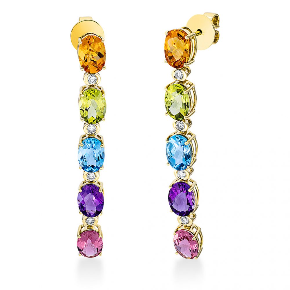 Yellowgold Multicolor Earrings