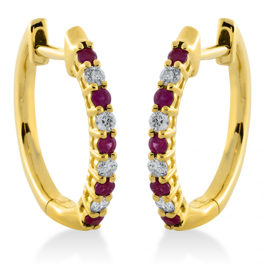 Yellowgold Ruby Earrings