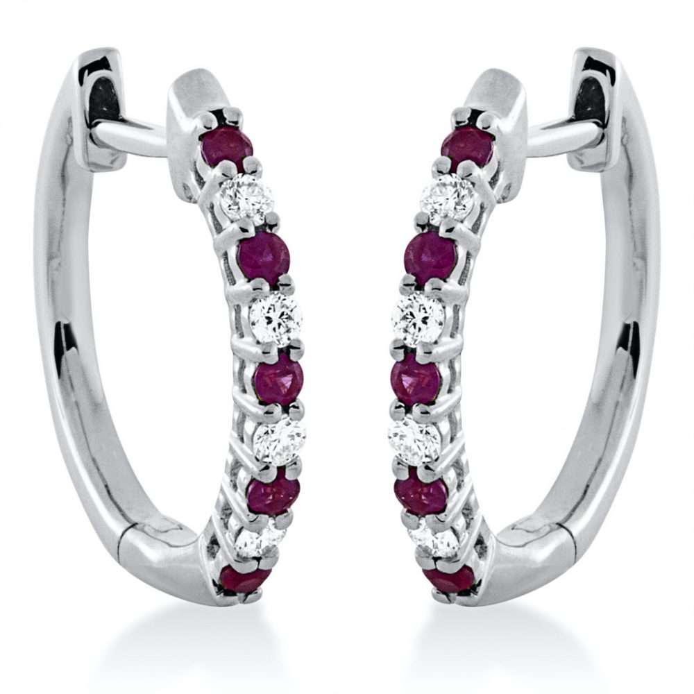 Whitegold Ruby Earrings