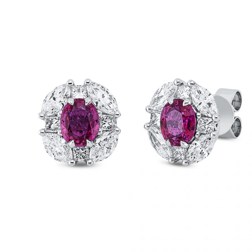 Whitegold Ruby Earrings