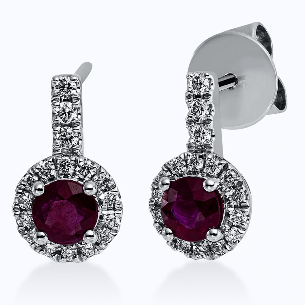 Whitegold Ruby Earrings