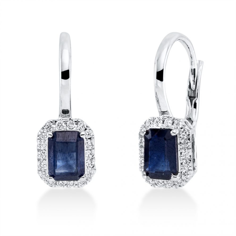 Whitegold Sapphire Earrings