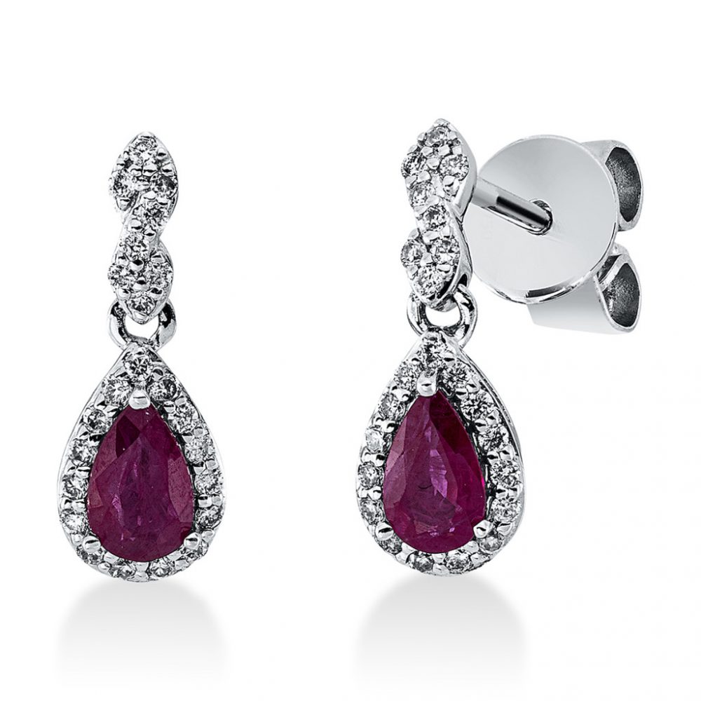 Whitegold Ruby Earrings