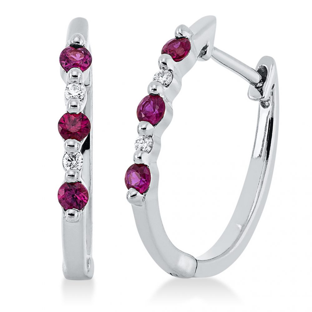 Whitegold Ruby Earrings