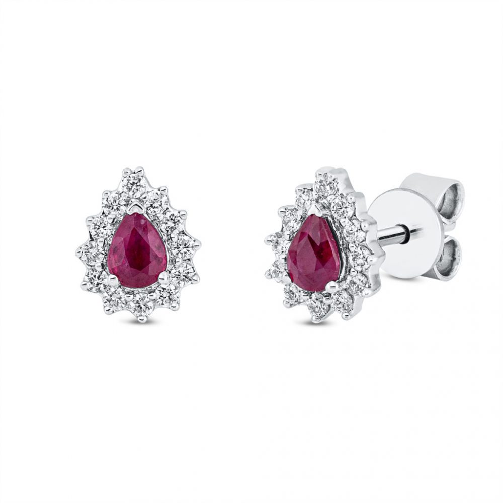 Whitegold Ruby Earrings