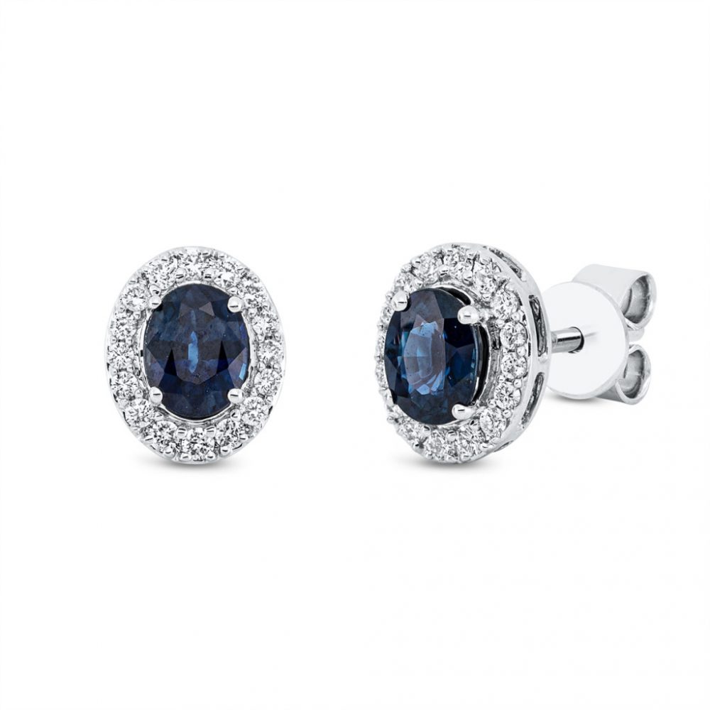 Whitegold Sapphire Earrings