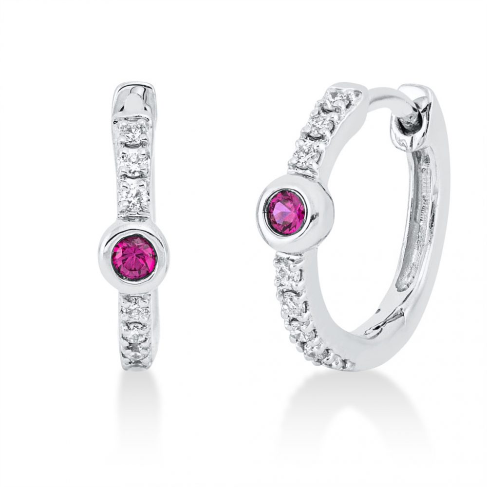 Whitegold Ruby Earrings