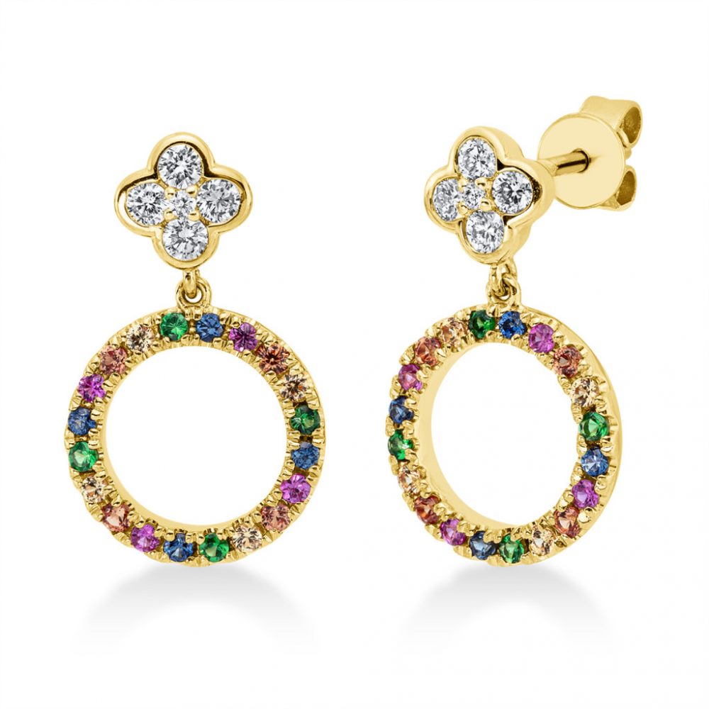 Yellowgold Sapphire Earrings