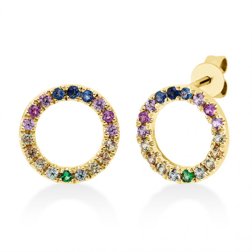 Yellowgold Sapphire Earrings