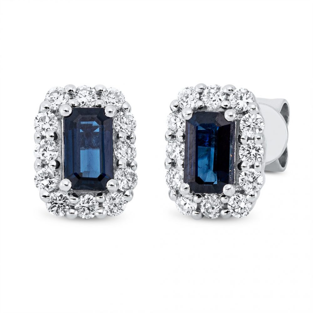 Whitegold Sapphire Earrings