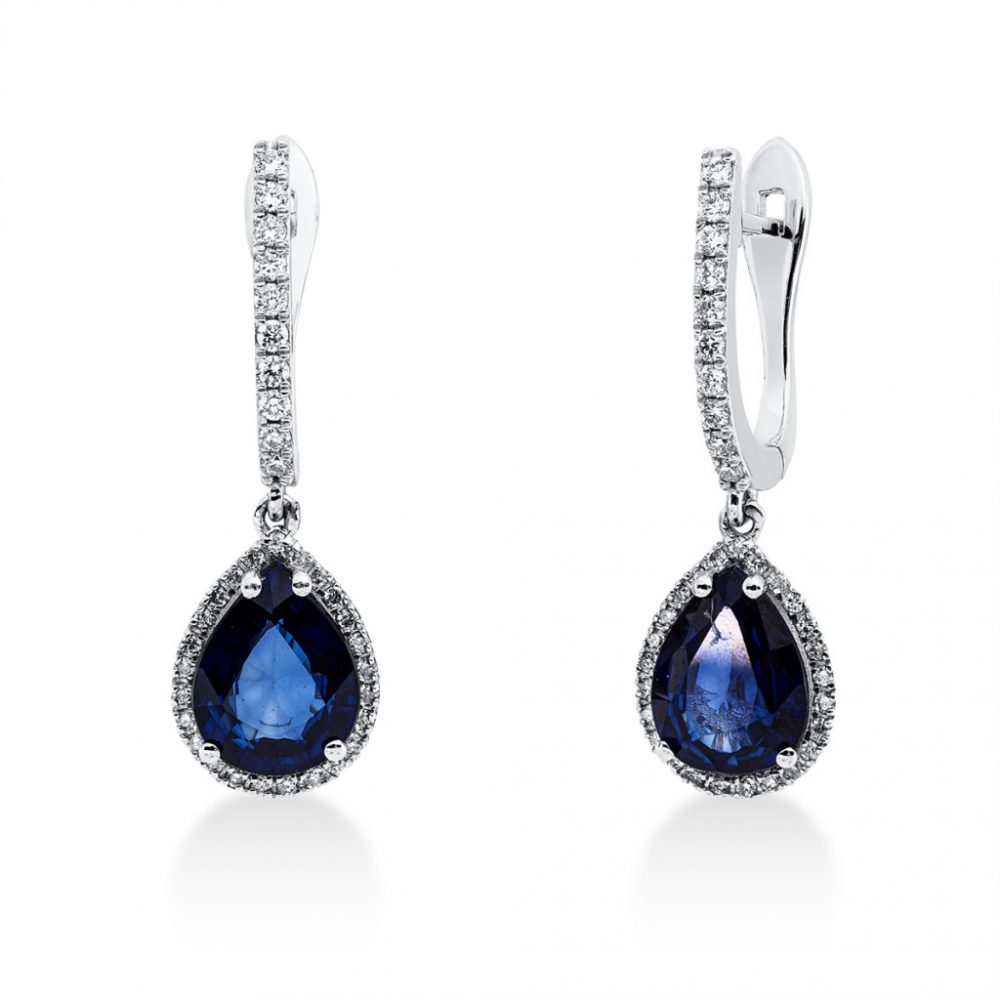 Whitegold Sapphire Earrings