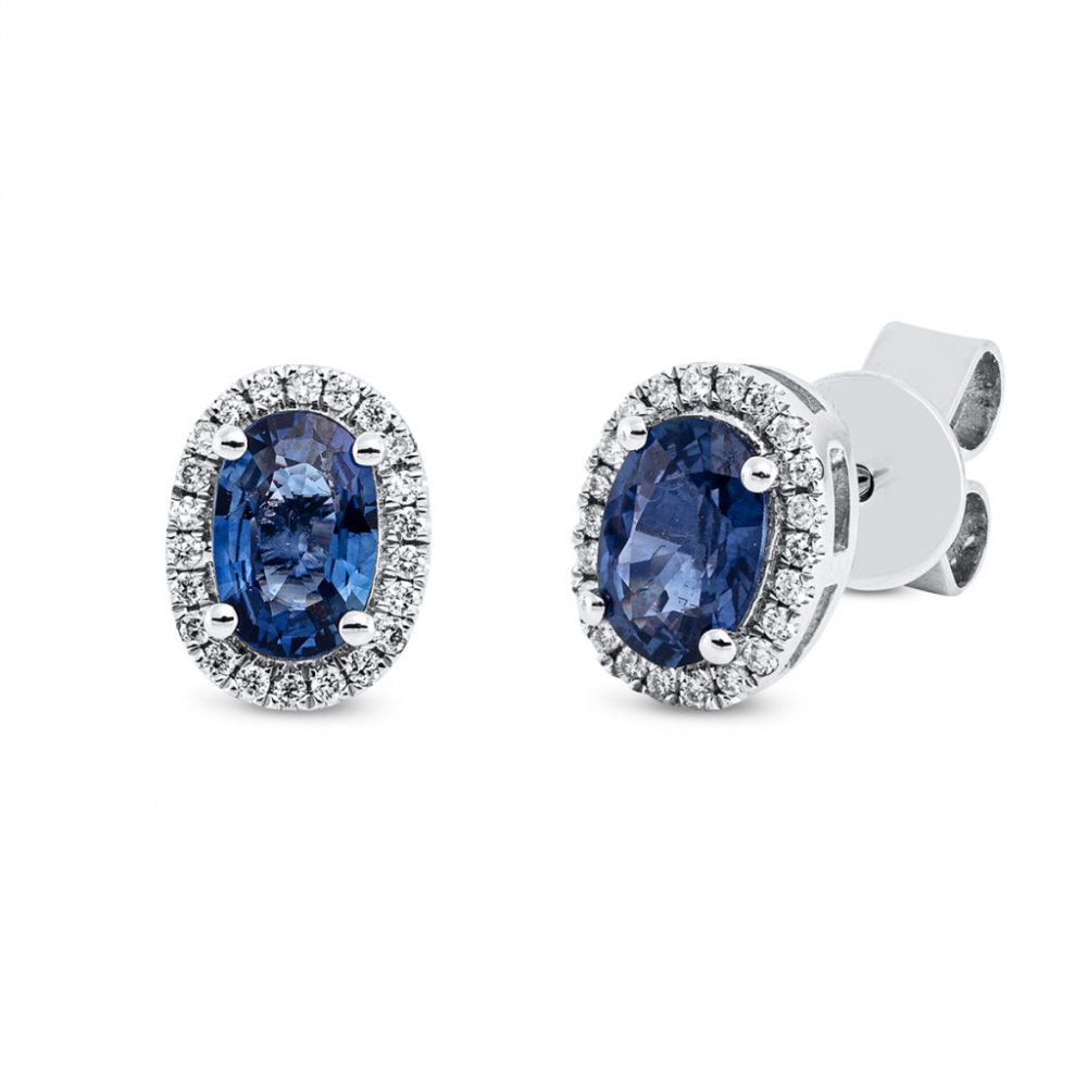 Whitegold Sapphire Earrings