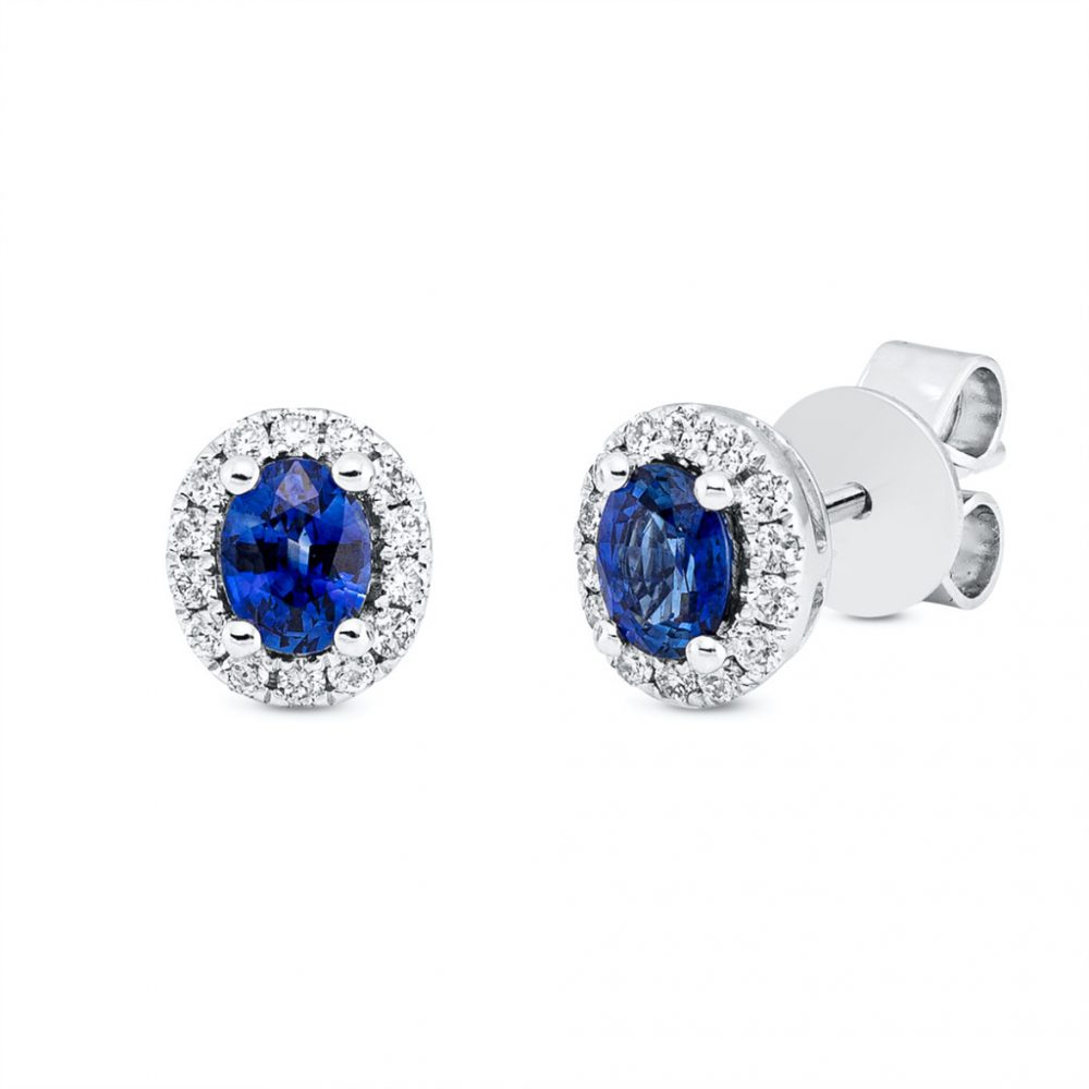 Whitegold Sapphire Earrings