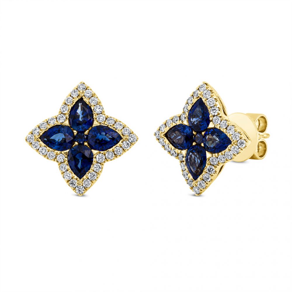 Yellowgold Sapphire Earrings