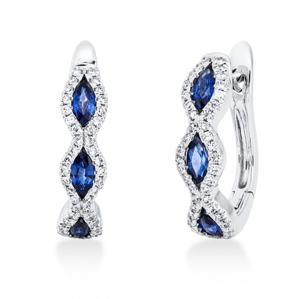 Whitegold Sapphire Earrings