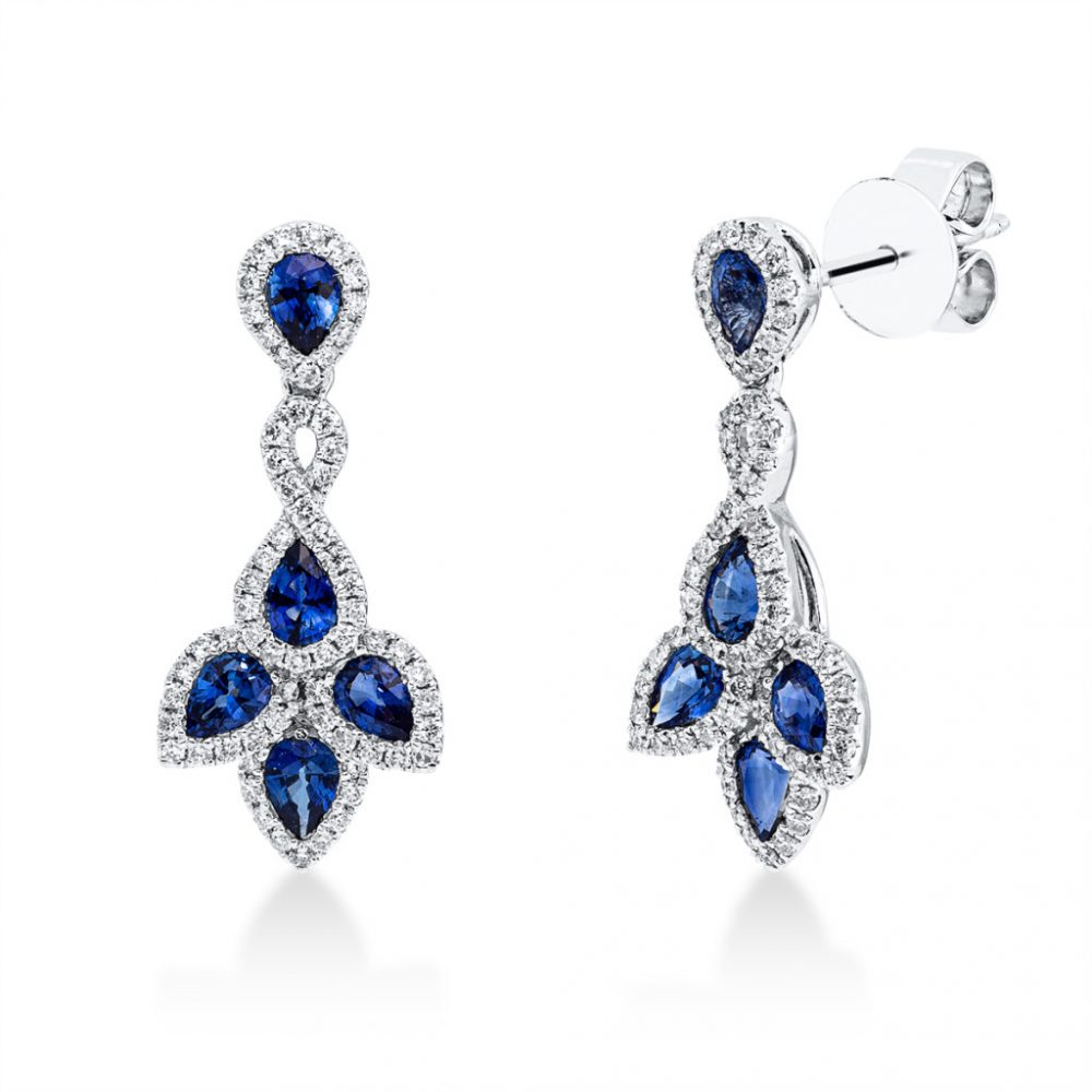 Whitegold Sapphire Earrings