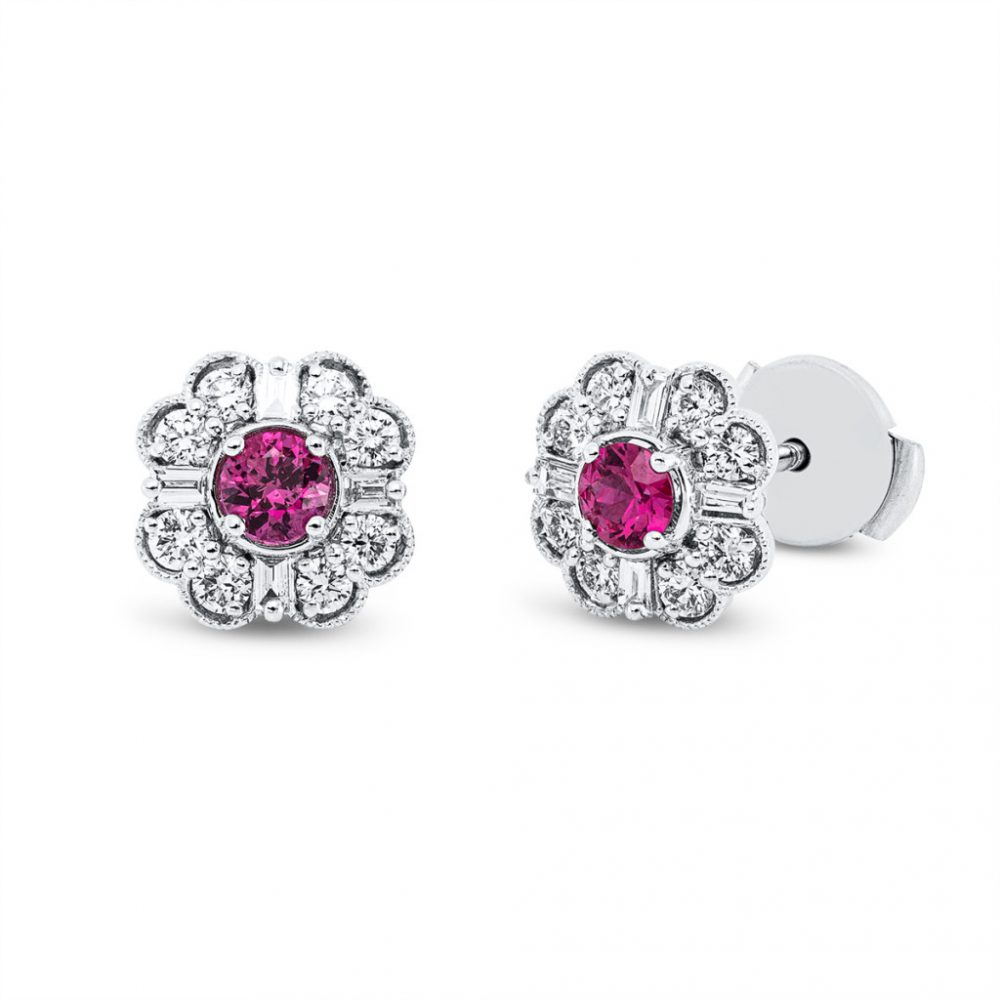 Whitegold Ruby Earrings