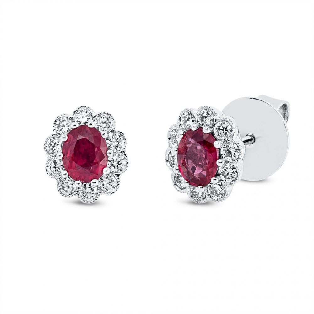 Whitegold Ruby Earrings