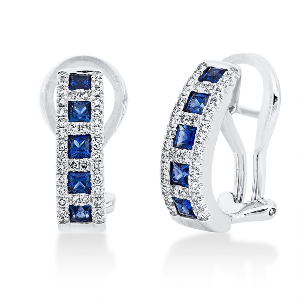 Whitegold Sapphire Earrings