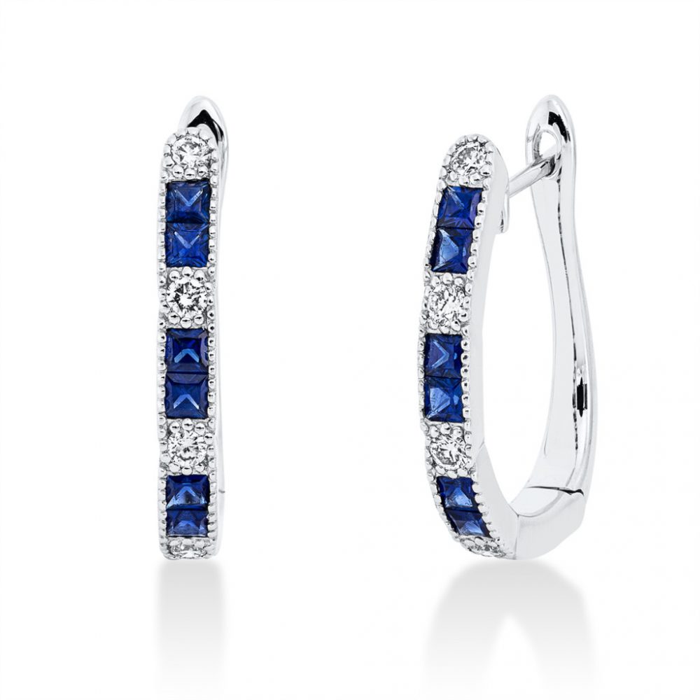 Whitegold Sapphire Earrings