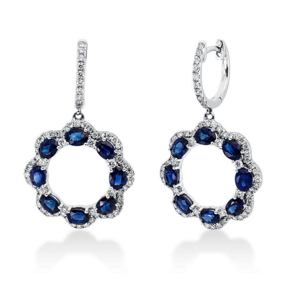 Whitegold Sapphire Earrings