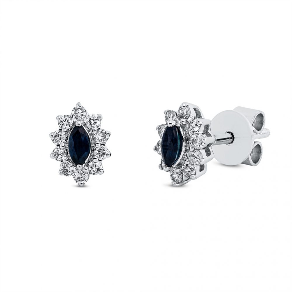 Whitegold Sapphire Earrings