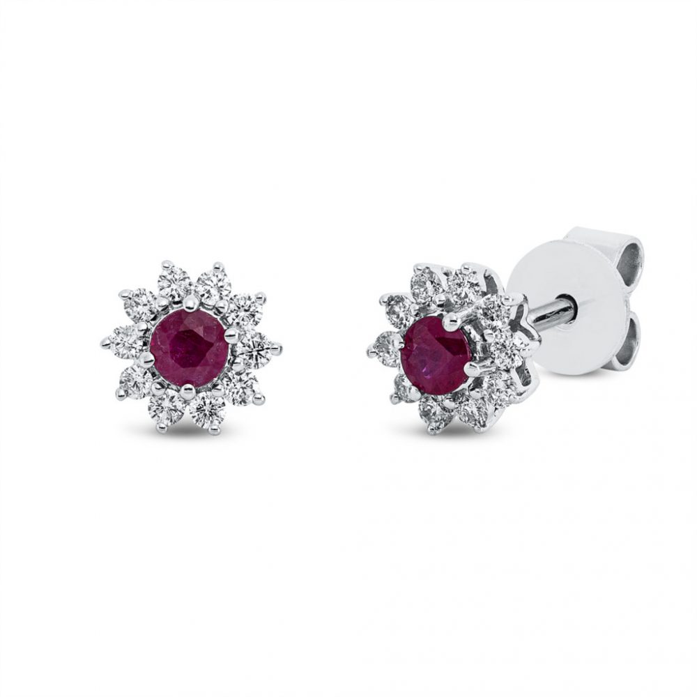 Whitegold Ruby Earrings