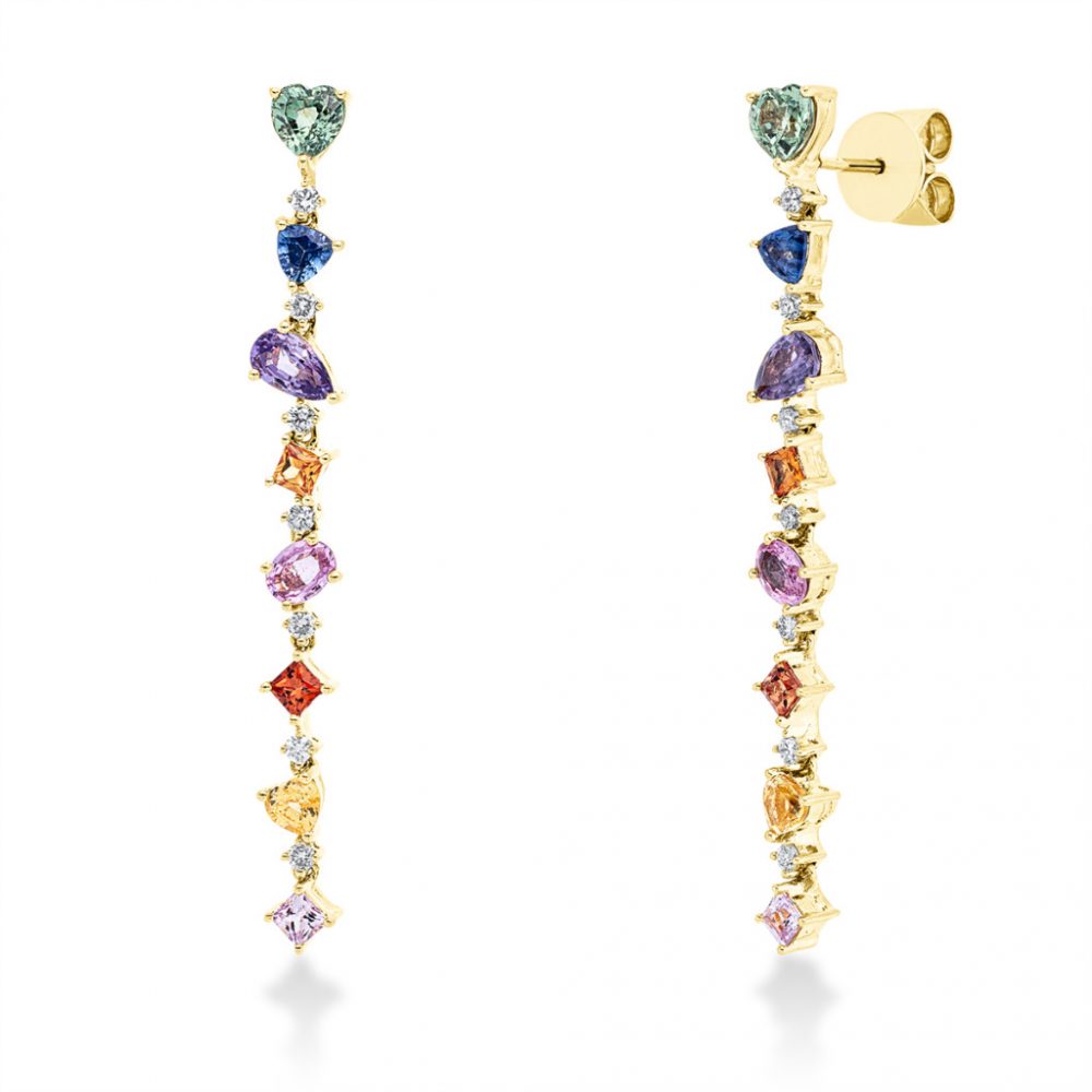 Yellowgold Sapphire Earrings