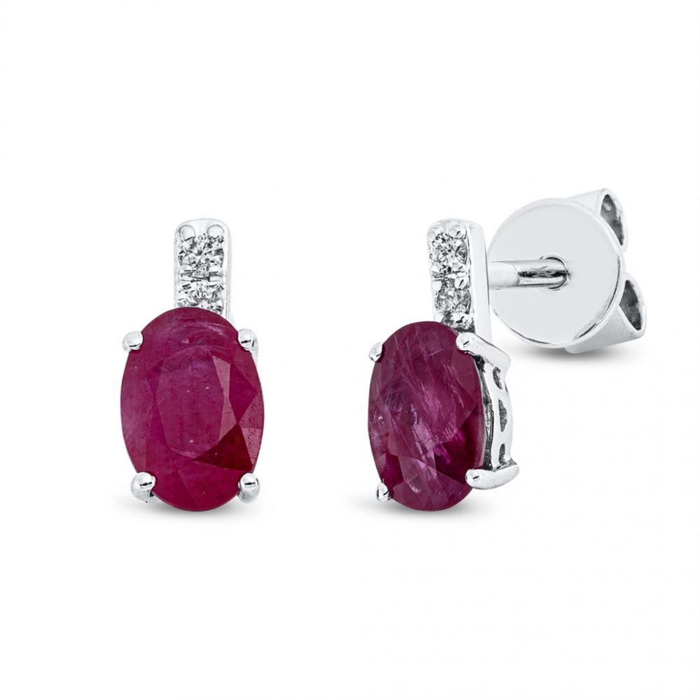 Whitegold Ruby Earrings