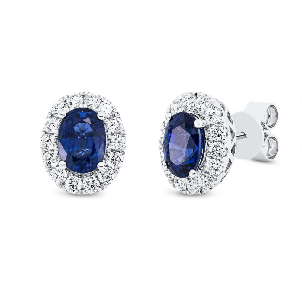 Whitegold Sapphire Earrings