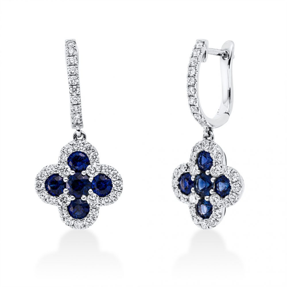 Whitegold Sapphire Earrings