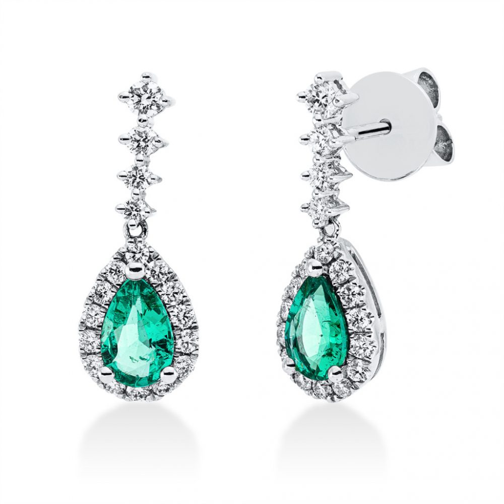 Whitegold Emerald Earrings