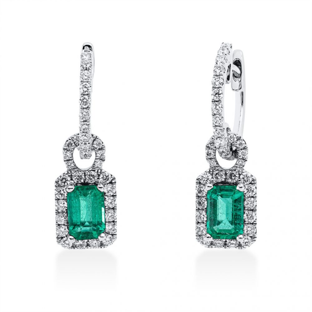 Whitegold Emerald Earrings