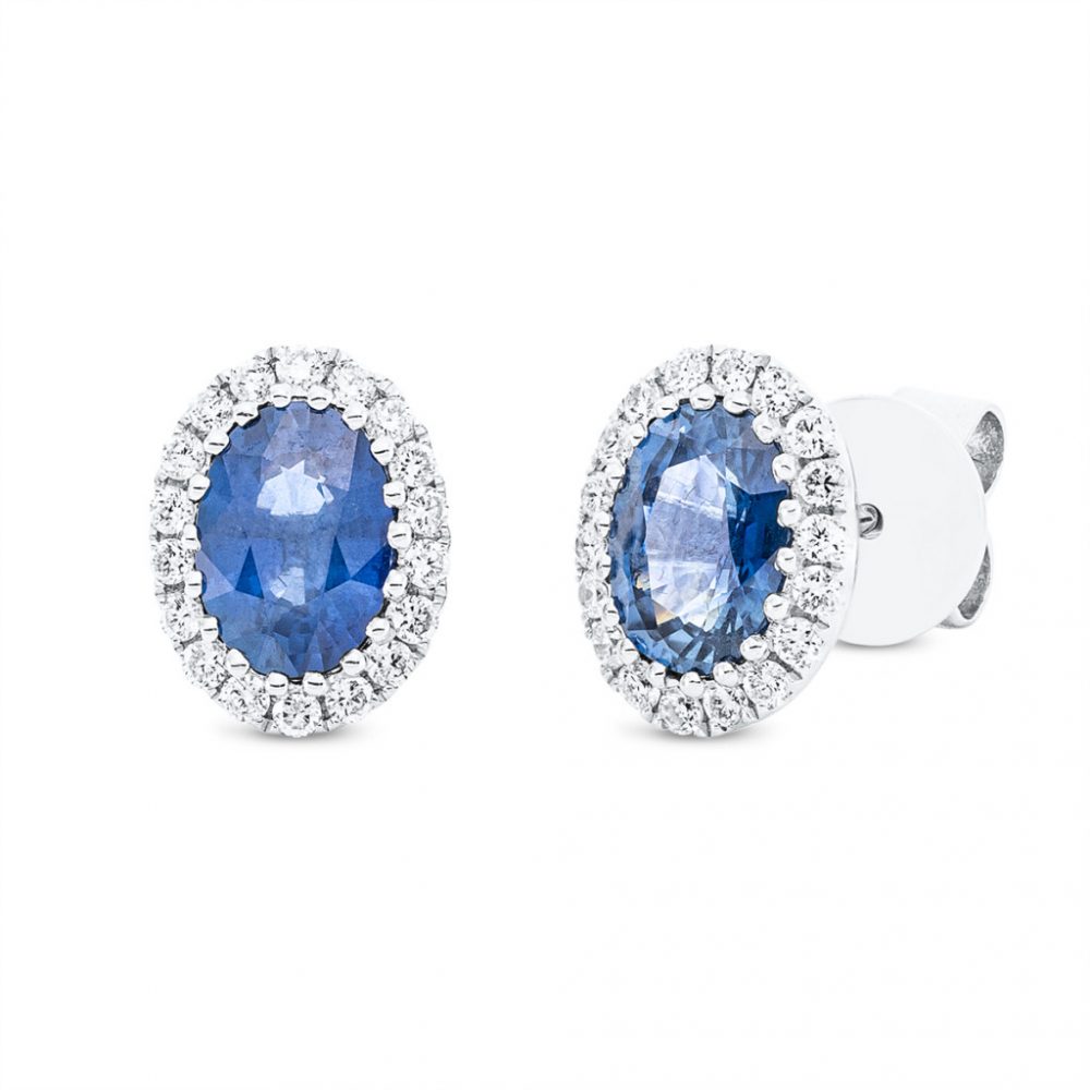 Whitegold Sapphire Earrings