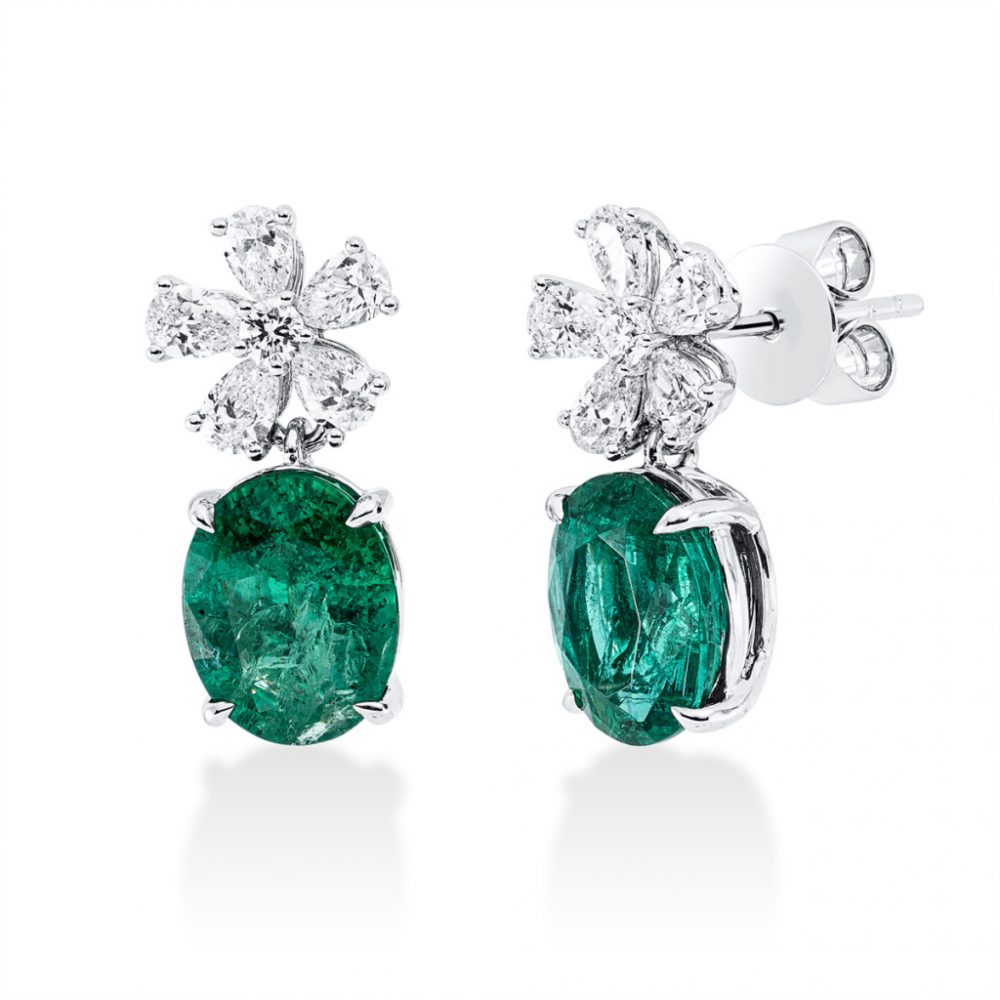 Whitegold Emerald Earrings