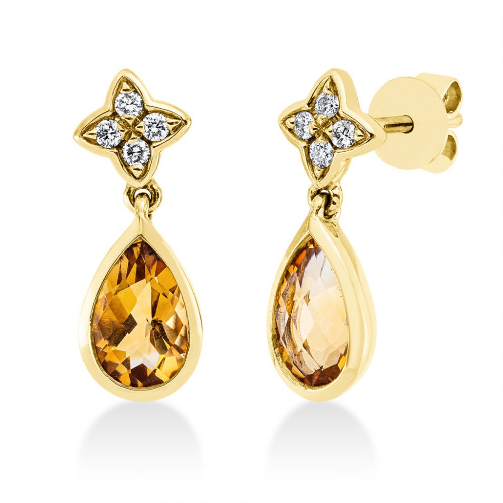 Yellowgold Citrine Earrings