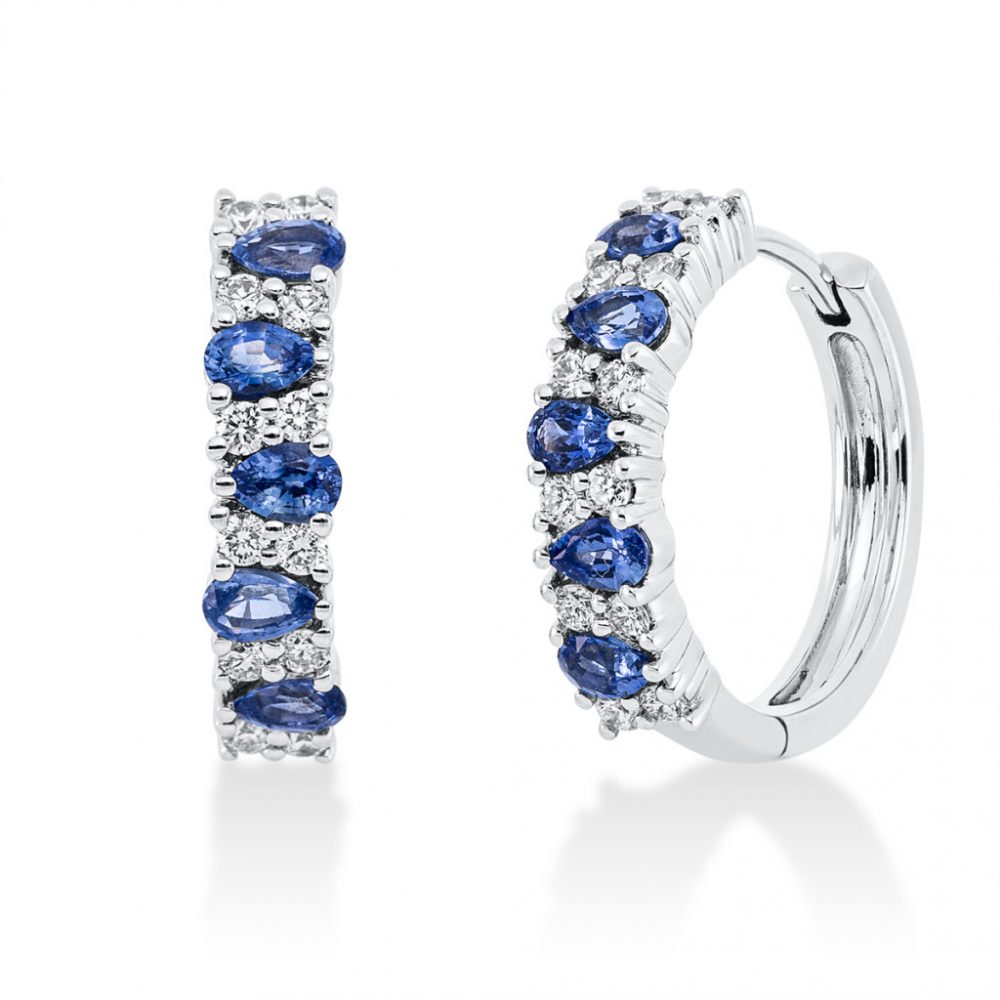 Whitegold Sapphire Earrings